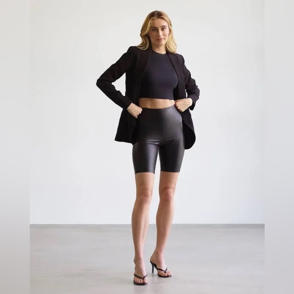 Commando Faux Leather Bike Shorts Black Women’s Small NWT High Rise Biker